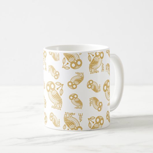Mug Ancient Greek Athenian Owl Pattern (Devant droit)