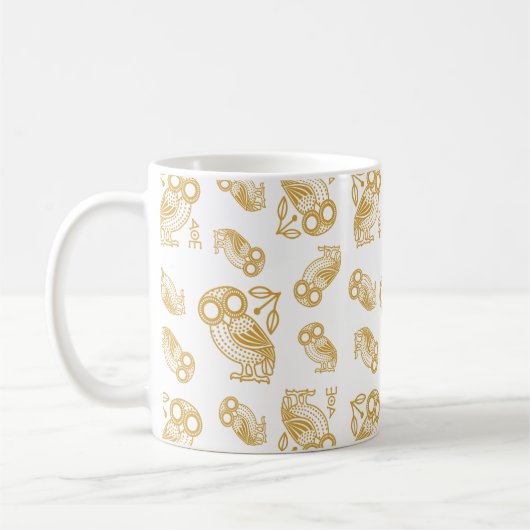 Mug Ancient Greek Athenian Owl Pattern (Gauche)