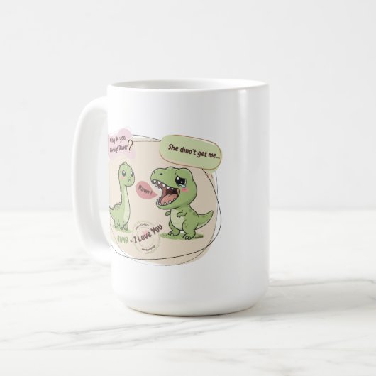 Mug Ancient love language. 🦖☕✨ (Devant gauche)