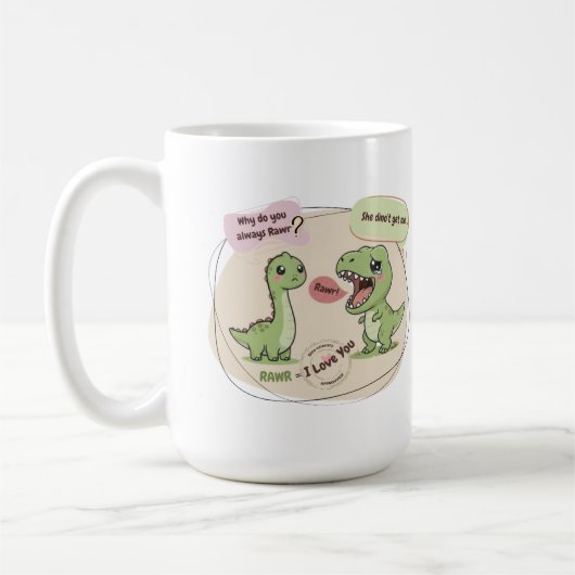 Mug Ancient love language. 🦖☕✨ (Gauche)