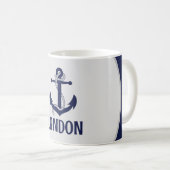 Mug Ancrage marin marine bleu personnalisé (Devant droit)