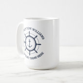 Mug Ancrage personnalisé du capitaine et du nom du bat (Devant gauche)