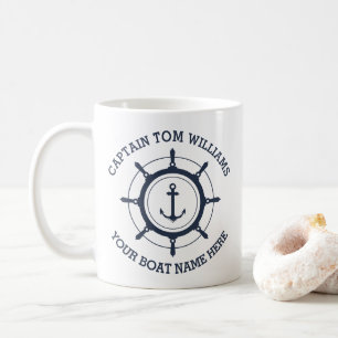Mug Ancrage personnalisé du capitaine et du nom du bat