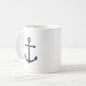 Mug Ancre bleu marine moderne (Devant gauche)
