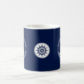 Mug Ancre, Bleu Roue Du Navire Et Blanc Maritime (Centre)