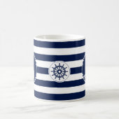 Mug Ancre, Bleu Roue Du Navire Et Blancs (Centre)