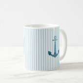 Mug Ancre Bleue Bleue Bande de café (Devant droit)