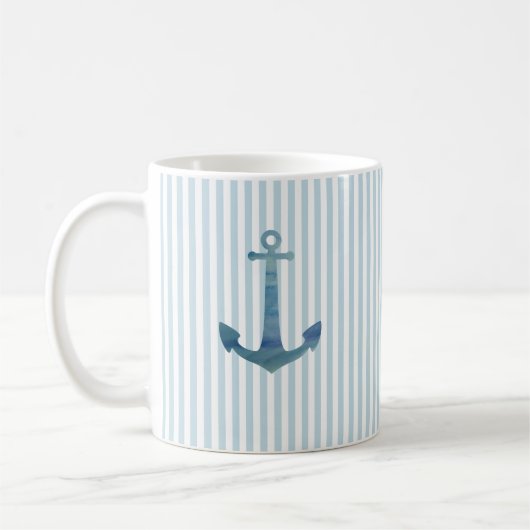 Mug Ancre Bleue Bleue Bande de café (Gauche)