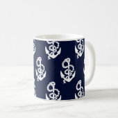 Mug Ancre bleue marine Motif nautique (Devant droit)