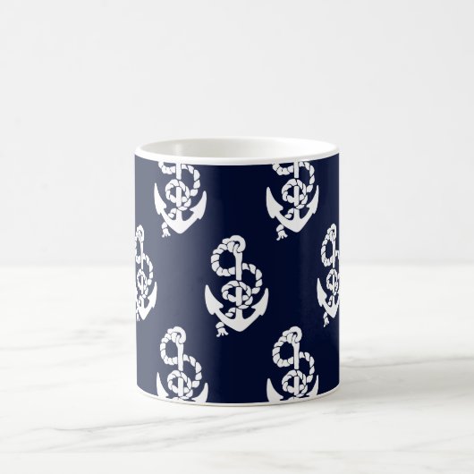 Mug Ancre bleue marine Motif nautique (Centre)