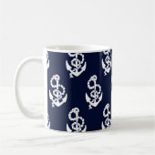 Mug Ancre bleue marine Motif nautique (Gauche)