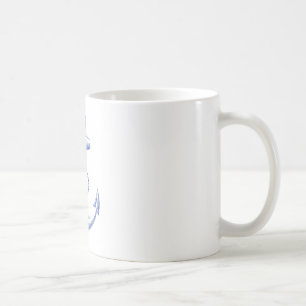 Mug ancre bleue vintage avec la corde