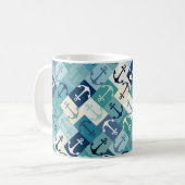 Mug ancre chevron bleu (Devant gauche)