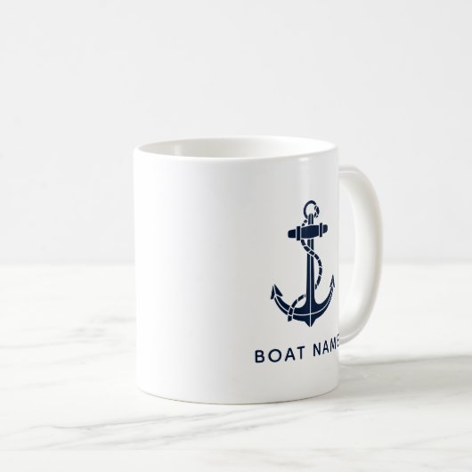 Mug Ancre de bateau bleu marine (Devant droit)