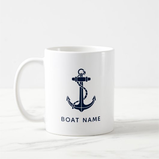 Mug Ancre de bateau bleu marine (Gauche)
