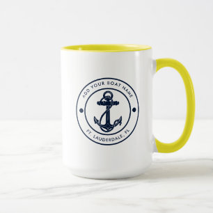 Mug Ancre de bateau nautique personnalisée et maison d