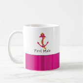 Mug Ancre de bateau rose nautical (Gauche)