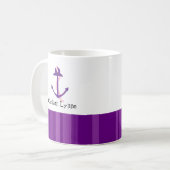 Mug Ancre de bateau violet marine (Devant gauche)