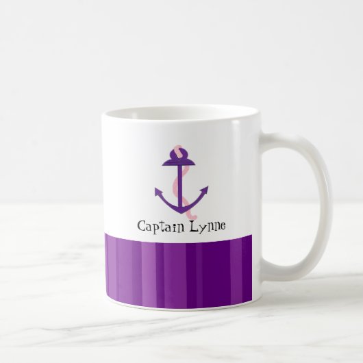 Mug Ancre de bateau violet marine (Droite)