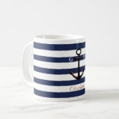 Mug Ancre en laiton nautique faite sur commande de (Devant gauche)