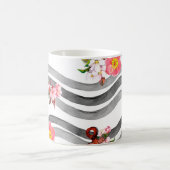 Mug Ancre, fleurs et vagues. Motif sans faille (Centre)