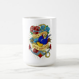 Mug Ancre, hirondelle et roses