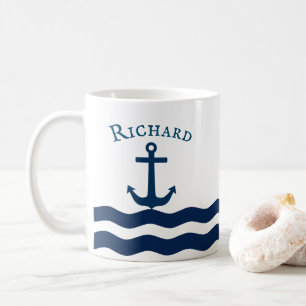 Mug Ancre lisse Nautique Personnalisé
