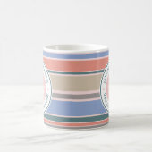 Mug Ancre Monogram Trendy Stripes Rose Nautical Plage (Centre)