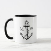 Mug Ancre, monogramme nautique (Gauche)
