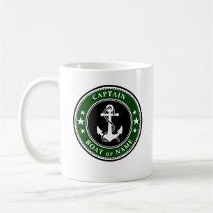 Mug Ancre nautique Bateau de  de capitaine ou nom 2 or