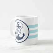 Mug Ancre nautique bleue d'Aqua (Devant gauche)