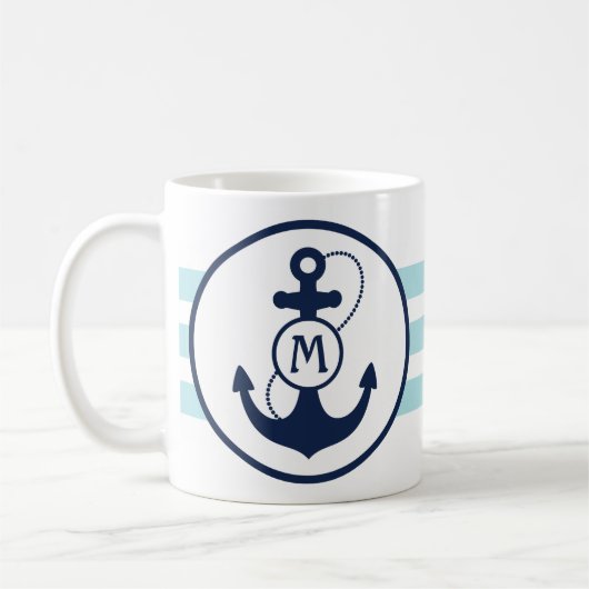 Mug Ancre nautique bleue d'Aqua (Gauche)
