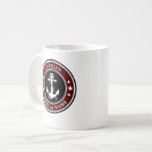 Mug Ancre nautique Corde capitaine Bateau ou Nom 2 Côt (Devant gauche)