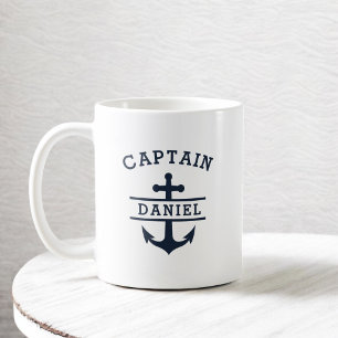 Mug Ancre nautique du capitaine sur mesure