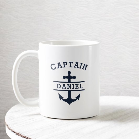 Mug Ancre nautique du capitaine sur mesure