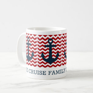 Mug Ancre nautique Famille Réunion Rouge Blanc Bleu
