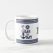 Mug Ancre nautique LE JOUR Marine Monogrammed (Gauche)
