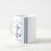 Mug Ancre nautique Maison de lac Marine Bleu (Devant gauche)