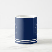 Mug Ancre nautique Marine Blue Beach Maison Nom de fam (Centre)