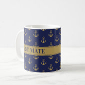 Mug Ancre nautique Marine Blue First Mate (Devant gauche)