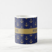 Mug Ancre nautique Marine Blue First Mate (Centre)