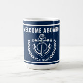 Mug Ancre nautique Nom du bateau et du capitaine (Centre)