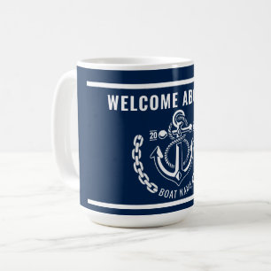 Mug Ancre nautique Nom du bateau et du capitaine
