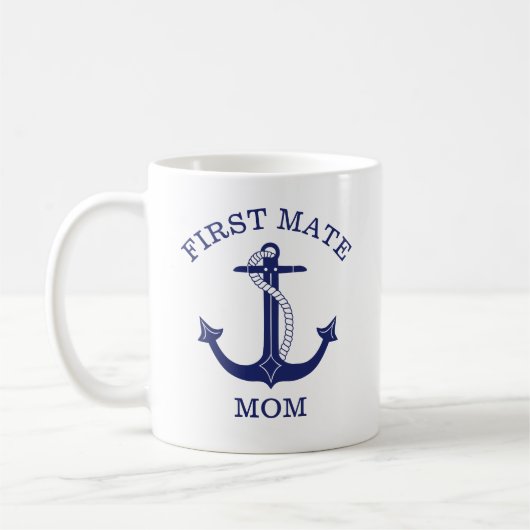 Mug Ancre Nautique Premier Mate Maman (Gauche)