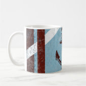 Mug Ancre Nautique Rétro Rouge Bleu Grunge Distressed (Gauche)
