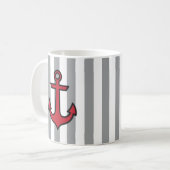 Mug Ancre rouge, Ancre de bateau, Ancre de navire, Ray (Devant gauche)