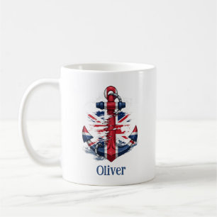 Mug Ancre Union Jack britannique avec vagues - Nautilu