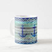 Mug Ancres de décors côtiers bleus de la marine russe (Devant gauche)