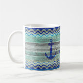 Mug Ancres de décors côtiers bleus de la marine russe (Gauche)