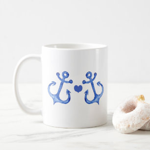 Mug Ancres et coeur de la marine nautique